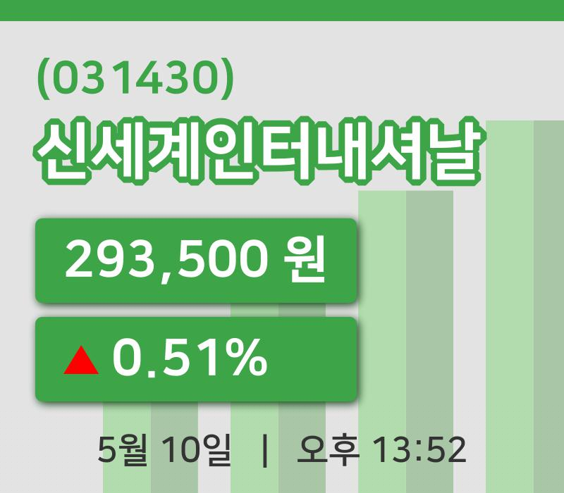 [신세계인터내셔날주가] 13시 52분 현재 293,500원