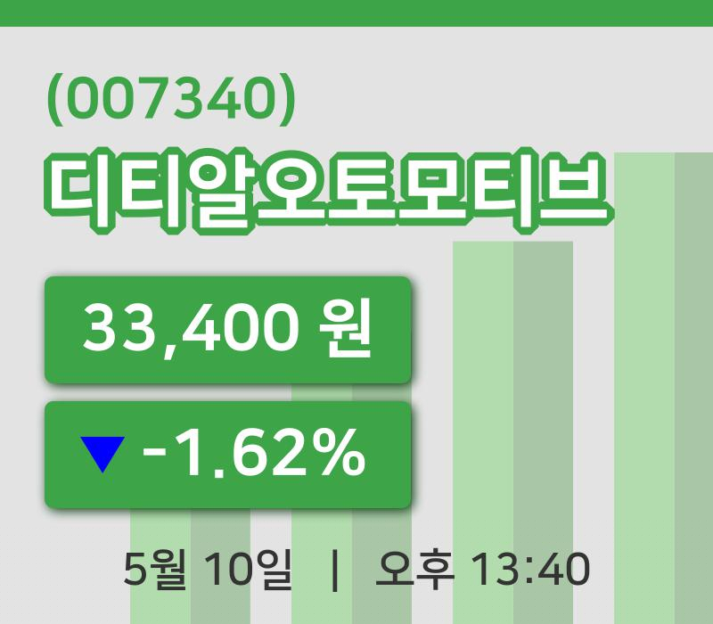 [디티알오토모티브주가] 13시 40분 현재 33,400원