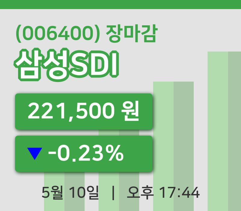 주식마감삼성SDI 10일 221,500원 마감그래프종합통계