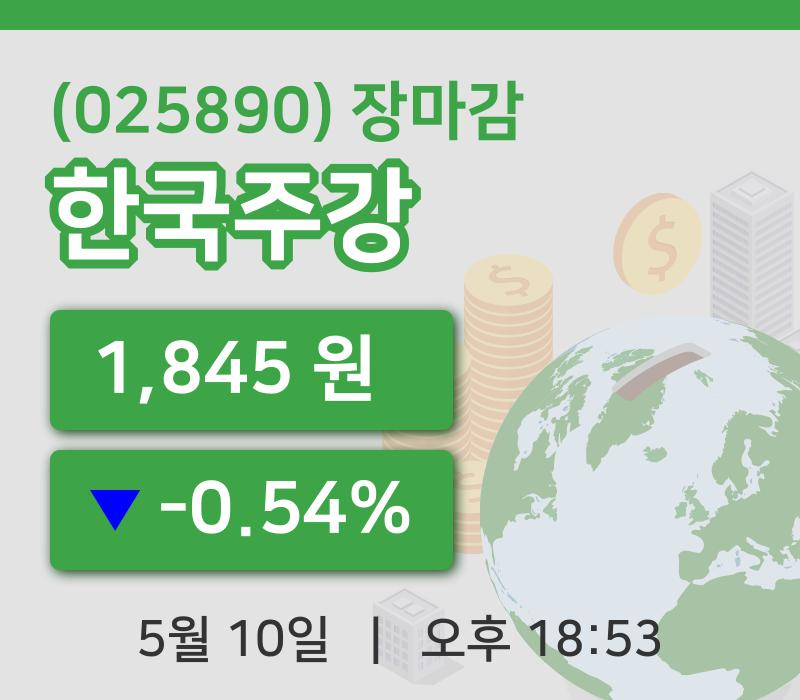 국내주식마감한국주강 10일 1,845원 장종료그래프복습하기
