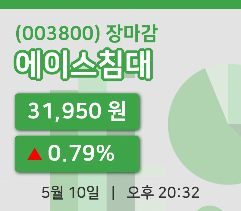 마감증시보고에이스침대 10일 31,950원 장 마쳐주식차트종합복습