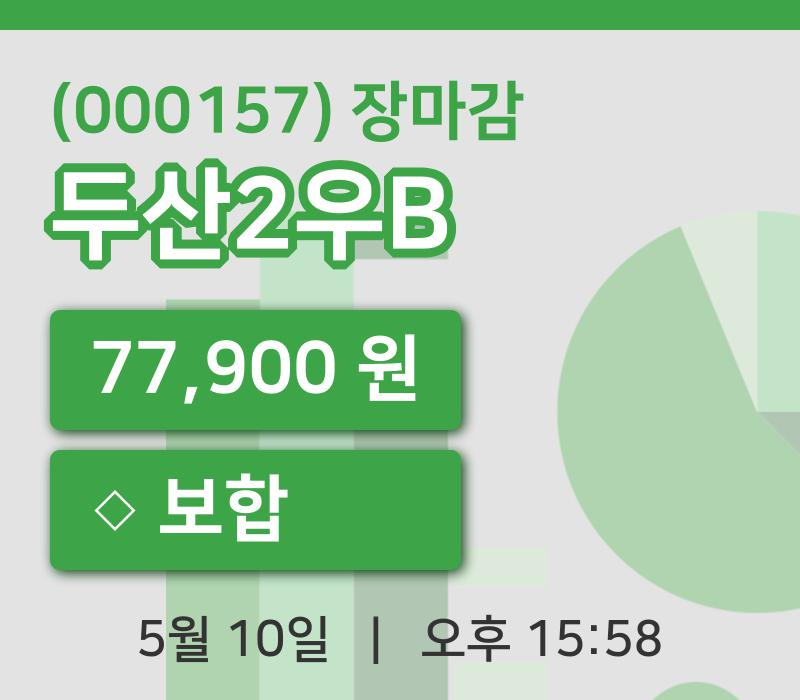 코스피마감증시두산2우B 10일 77,900원 장마감그래프통계 및 분석
