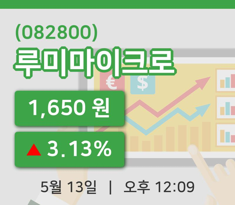 [루미마이크로주가] 13일 이시각 현재  1,650원