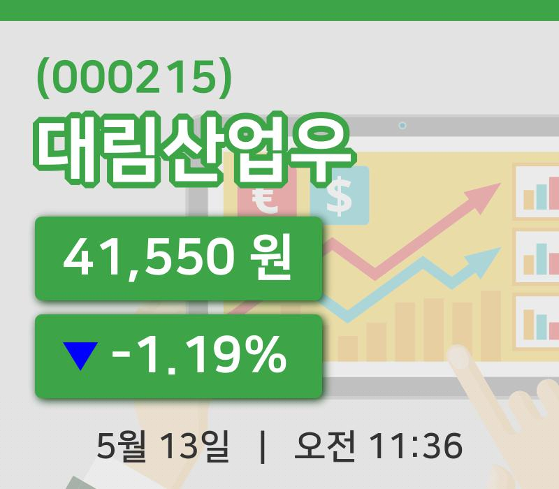 [대림산업우주가] 11시 36분 현재 41,550원