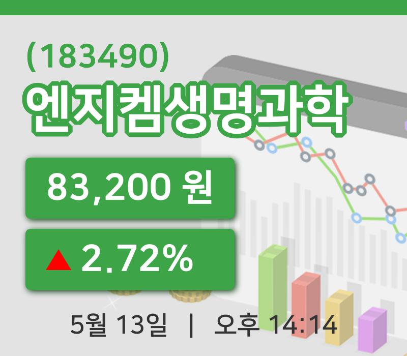 [엔지켐생명과학주가] 13일 14시 14분 현재 83,200원