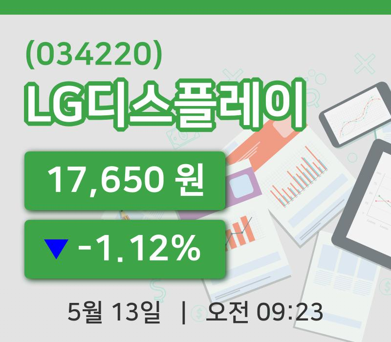[LG디스플레이주가] 9시 23분 현재 17,650원