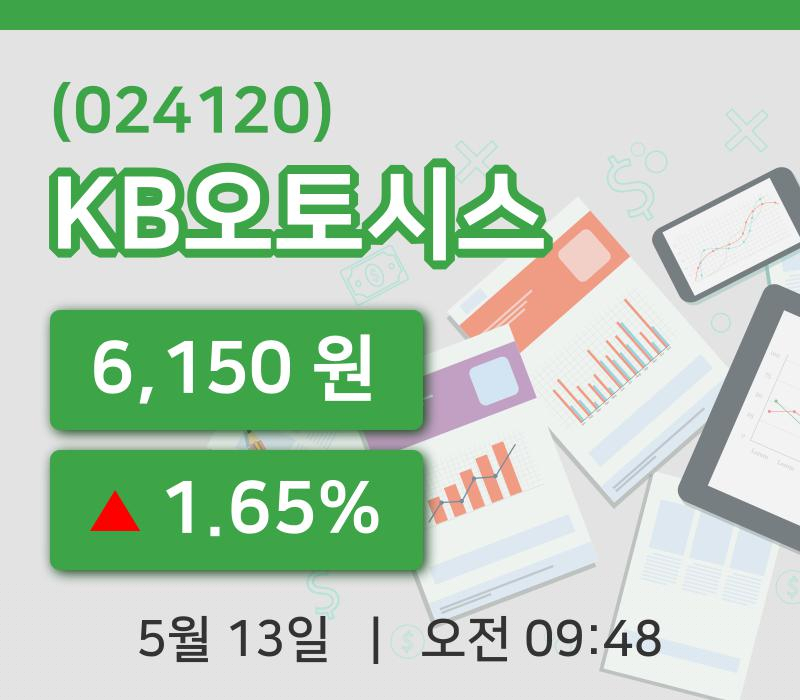[KB오토시스주가] 13일 9시 48분 현재 6,150원
