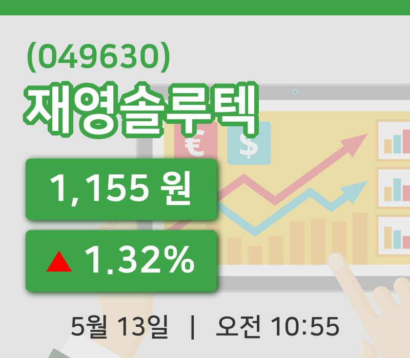 [재영솔루텍주가] 10시 55분 현재 1,155원