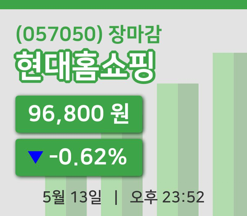 국내증시마감현대홈쇼핑 13일 96,800원 장 마쳐그래프분석
