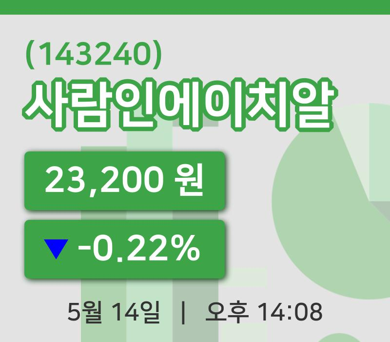 [사람인에이치알주가] 14일 이시각 현재  23,200원