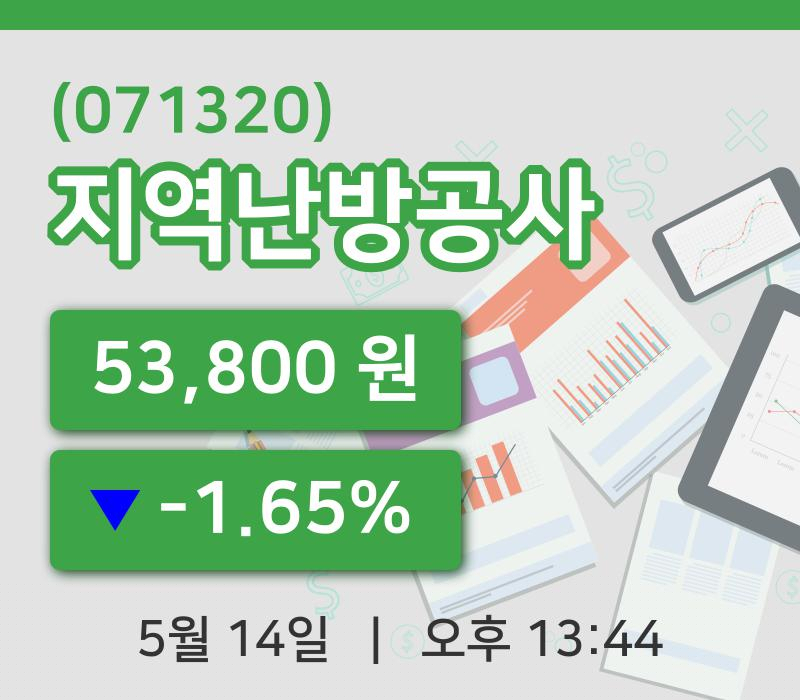 [지역난방공사주가] 14일 13시 44분 현재 53,800원