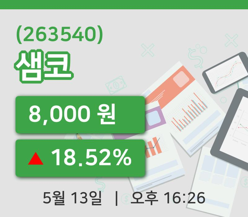 [샘코주가] 16시 26분 현재 8,000원