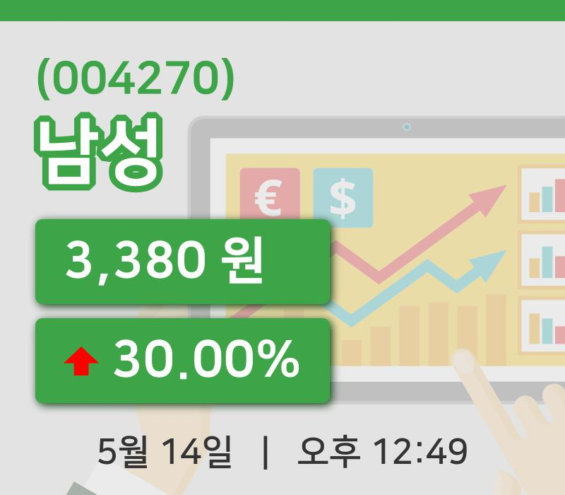 [남성주가] 12시 49분 현재 3,380원