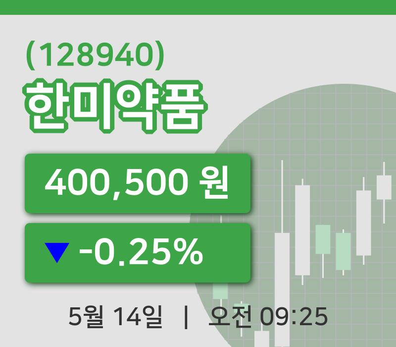 [한미약품주가] 14일 9시 25분 현재 400,500원