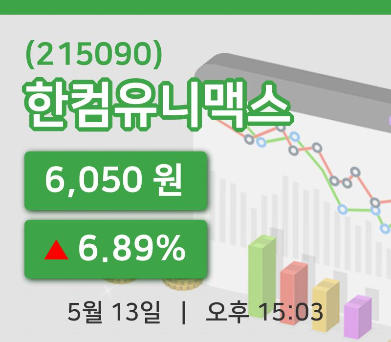 [한컴유니맥스주가] 13일 15시 03분 현재 6,050원