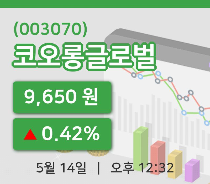 [코오롱글로벌주가] 12시 32분 현재 9,650원