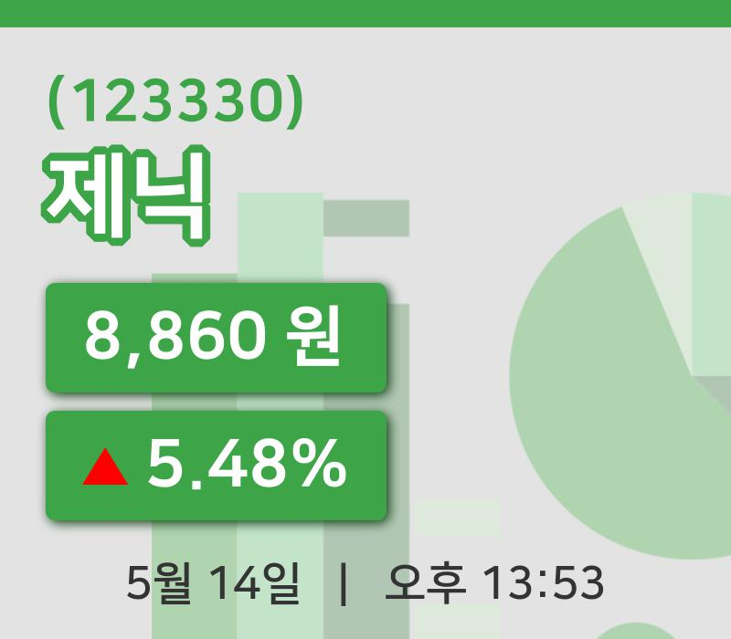 [제닉주가] 14일 13시 53분 현재 8,860원