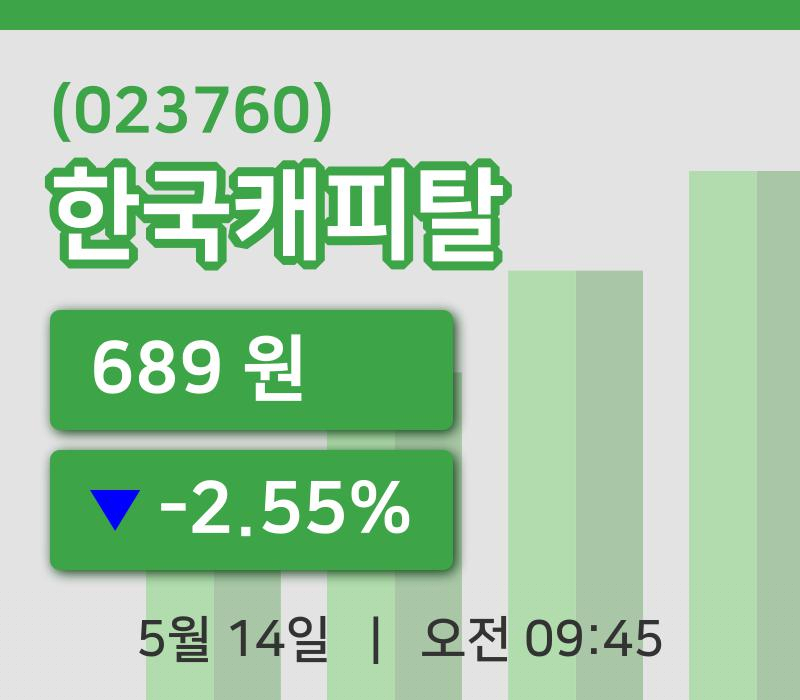 [한국캐피탈주가] 14일 9시 45분 현재 689원
