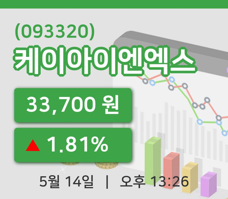 [케이아이엔엑스주가] 14일 13시 26분 현재 33,700원