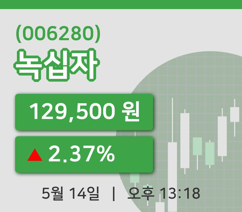 [녹십자주가] 13시 18분 현재 129,500원