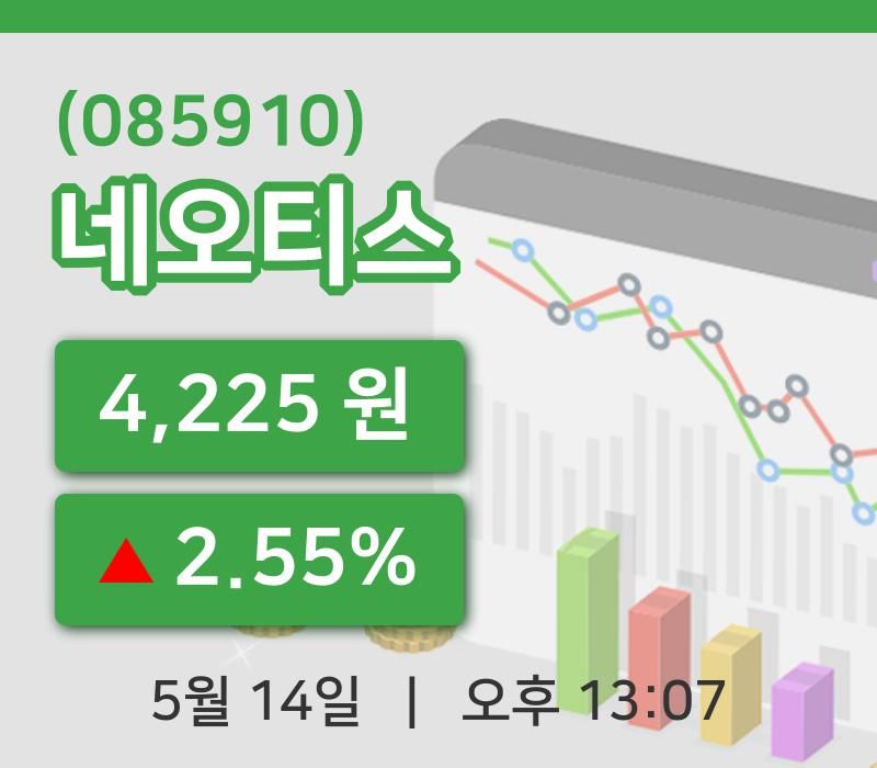 [네오티스주가] 14일 이시각 현재  4,225원
