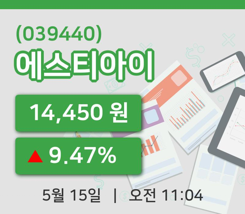 [에스티아이주가] 11시 04분 현재 14,450원