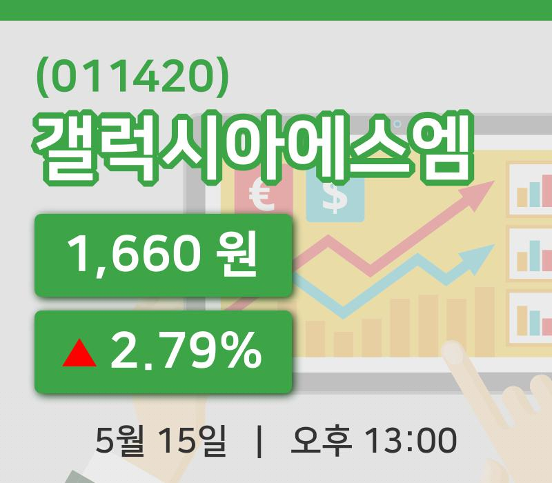[갤럭시아에스엠주가] 13시 00분 현재 1,660원