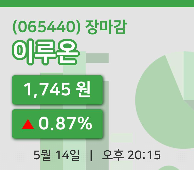 국내주식마감이루온 14일 1,745원 장 마쳐...