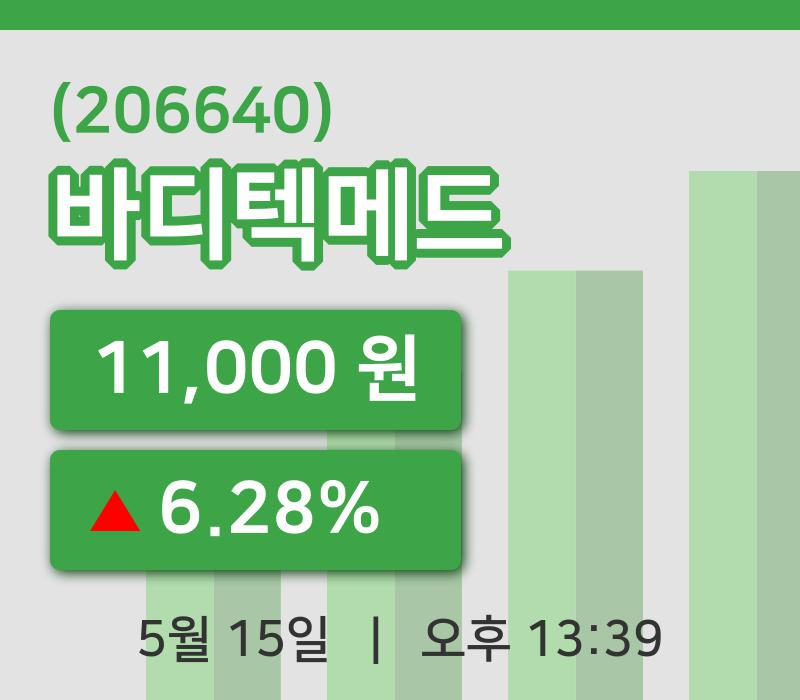 [바디텍메드주가] 15일 13시 39분 현재 11,000원