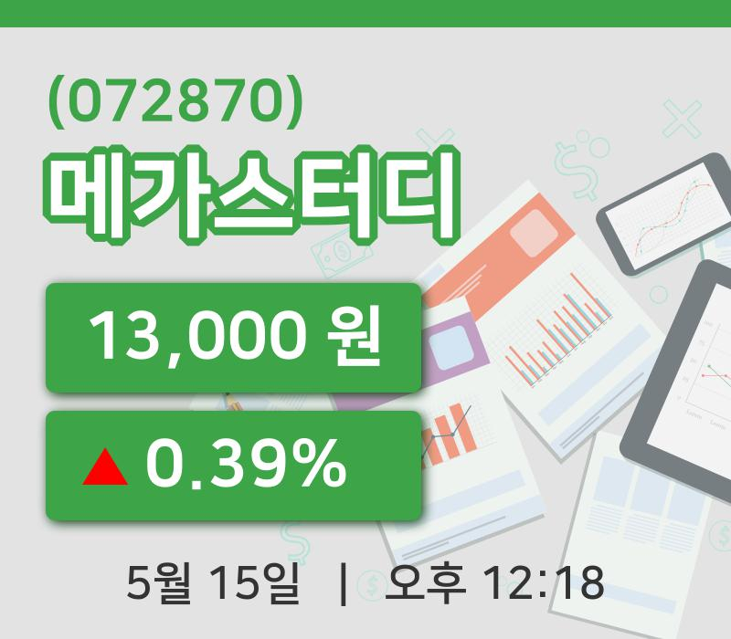 [메가스터디주가] 12시 18분 현재 13,000원