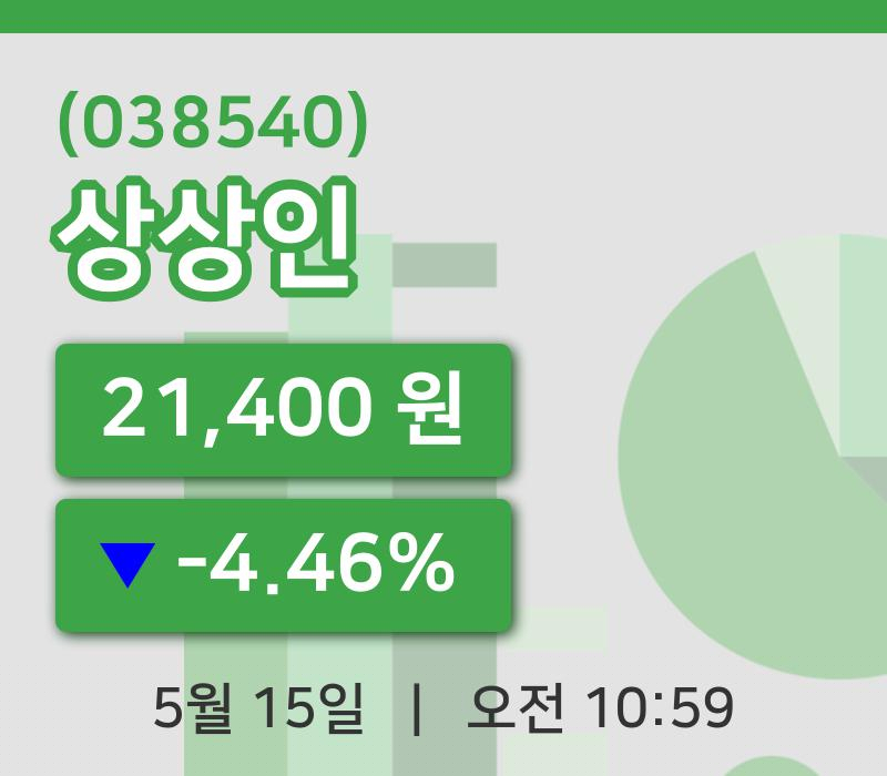 [상상인주가] 15일 10시 59분 현재 21,400원