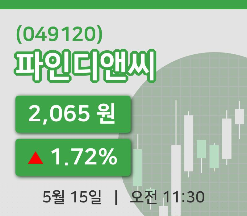 [파인디앤씨주가] 15일 이시각 현재  2,065원