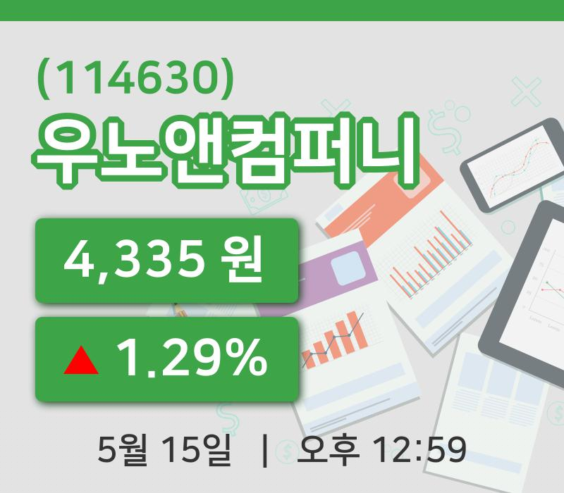 [우노앤컴퍼니주가] 12시 59분 현재 4,335원