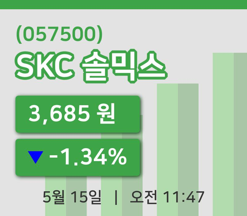 [SKC 솔믹스주가] 11시 47분 현재 3,685원