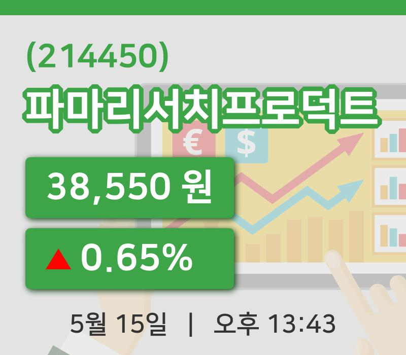 [파마리서치프로덕트주가] 15일 13시 43분 현재 38,550원