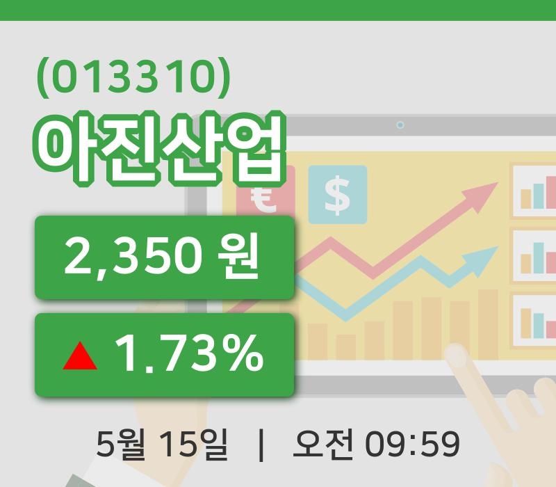 [아진산업주가] 15일 이시각 현재  2,350원