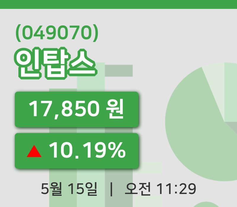 [인탑스주가] 15일 이시각 현재  17,850원