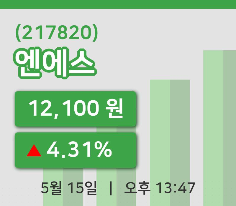 [엔에스주가] 15일 이시각 현재  12,100원