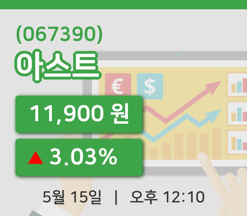 [아스트주가] 15일 12시 10분 현재 11,900원