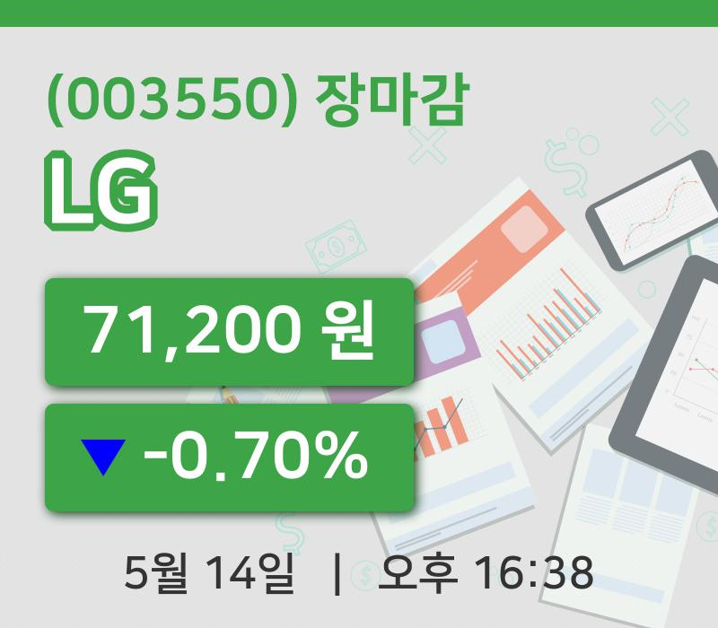 국내주식마감LG 14일 71,200원 장마감그래프종합