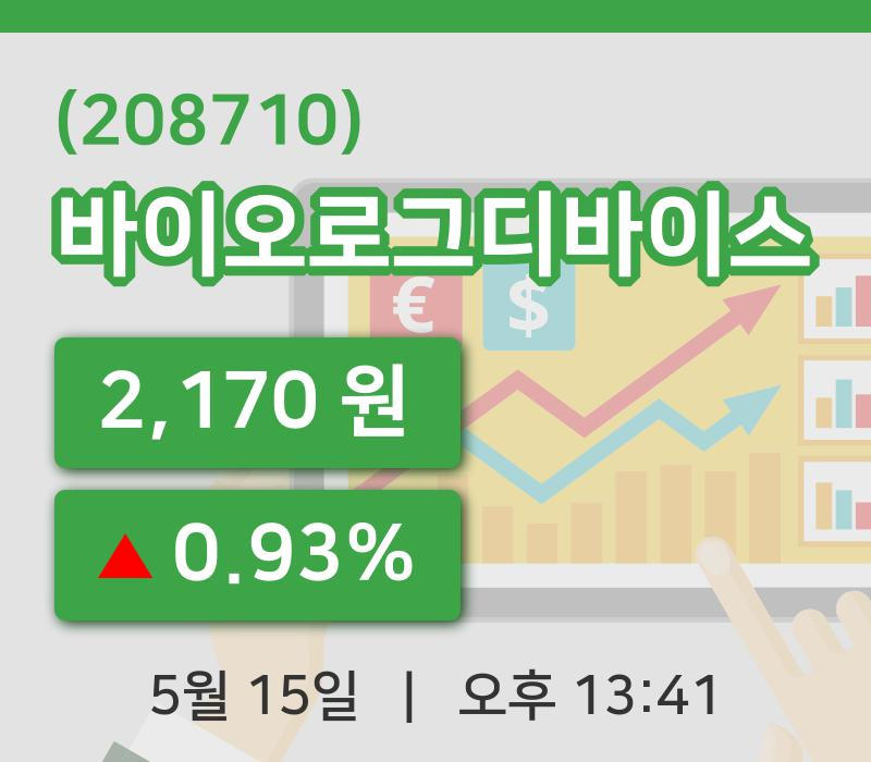 [바이오로그디바이스주가] 15일 13시 41분 현재 2,170원