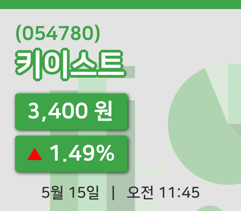 [키이스트주가] 11시 45분 현재 3,400원