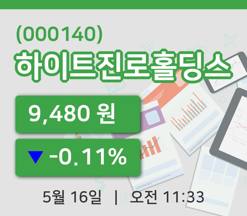 [하이트진로홀딩스주가] 16일 11시 33분 현재 9,480원