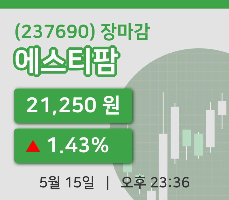 주식마감에스티팜 15일 21,250원 장 마쳐