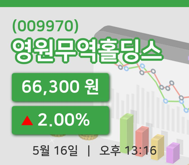 [영원무역홀딩스주가] 13시 16분 현재 66,300원
