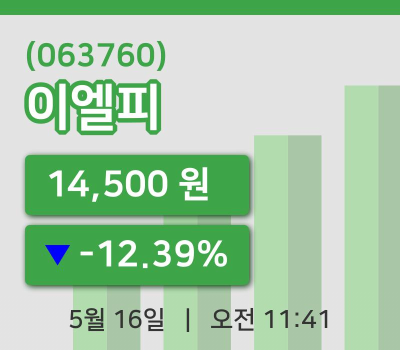 [이엘피주가] 11시 41분 현재 14,500원