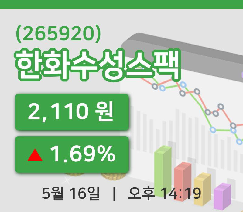 [한화수성스팩주가] 16일 이시각 현재  2,110원