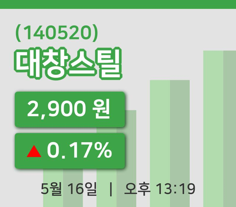 [대창스틸주가] 16일 이시각 현재  2,900원