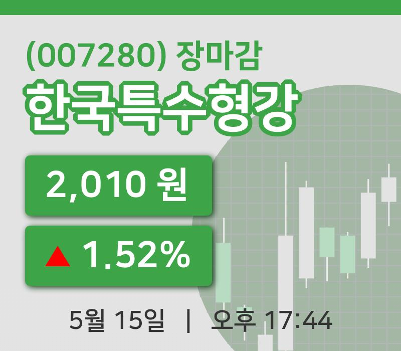 국내주식마감한국특수형강 15일 2,010원 장종료그래프종합통계
