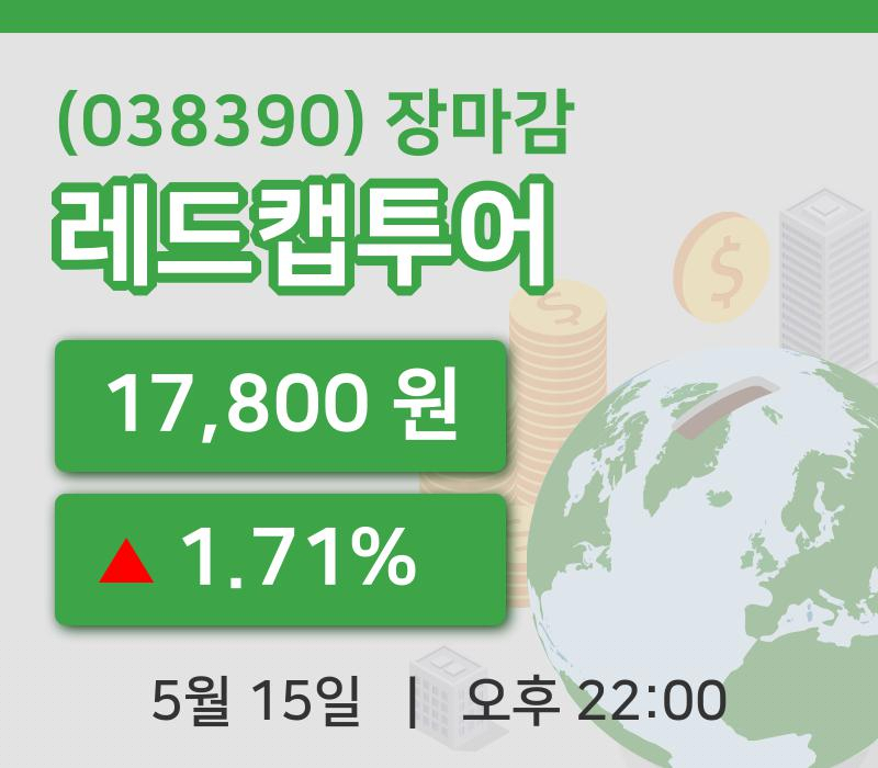 국내증시마감레드캡투어 15일 17,800원 장마감...